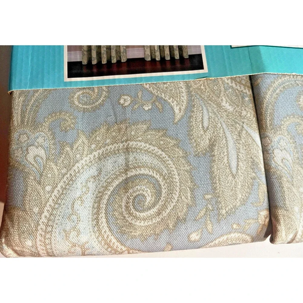 Traditions by Waverly Declyn Paisley Rod Pocket Curtains Panels Blue Gray 52x84